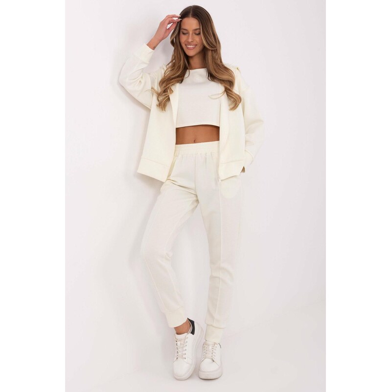 MladaModa 3-dielna crop-topová tepláková súprava model 78473 farba 62639679