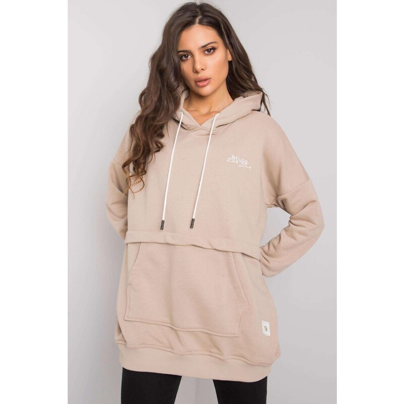 MladaModa Mikina Edna s kapucňou béžová 62639646