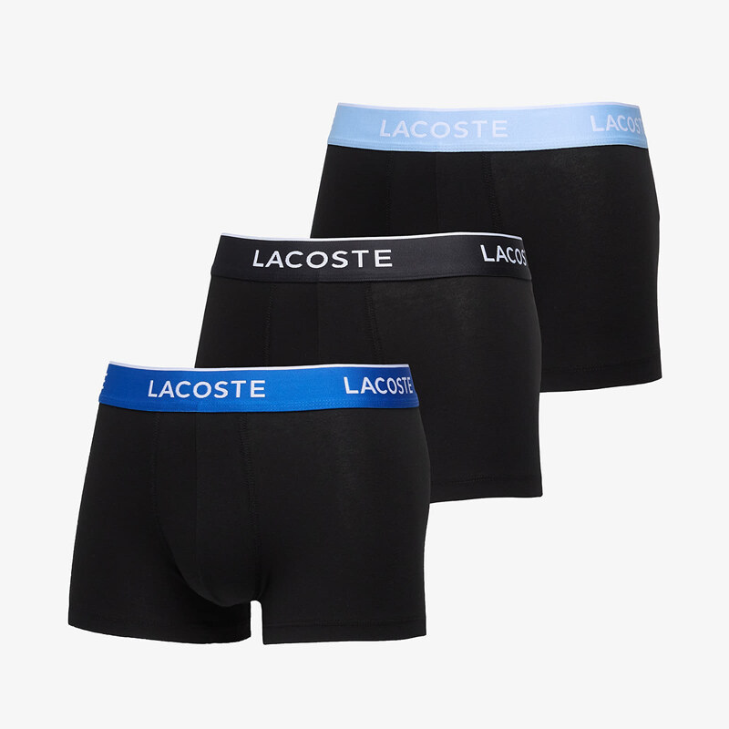 Boxerky LACOSTE Cotton Stretch Trunk 3-Pack Black/ Marina/ Overview/ 62642700