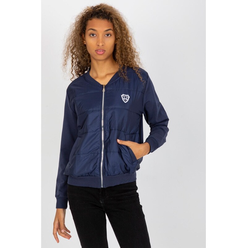 MladaModa Prešívaná mikina bomberka na zips model 22969 námornícka 62639576
