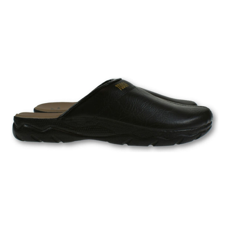 JOHN-C Pánske čierne klinové šľapky KAMIL 62643773
