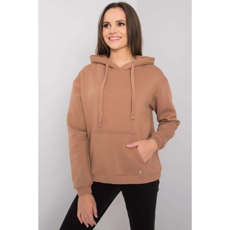 MladaModa Mikina klokanka Georgie s kapucňou farba camel 62639618