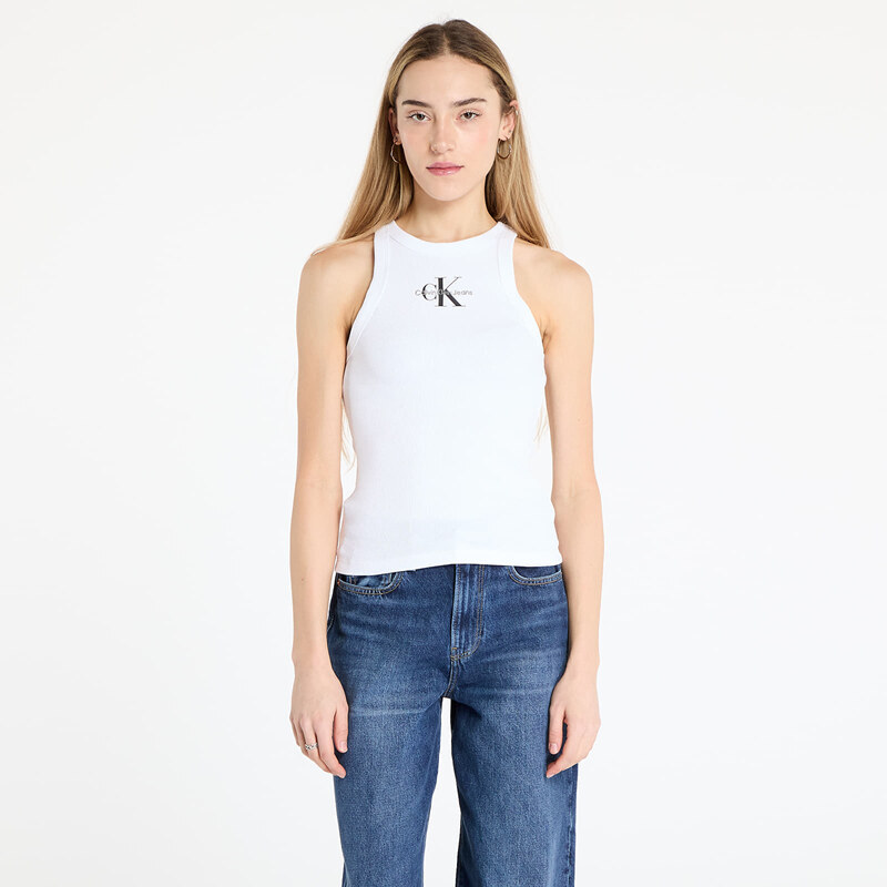 Calvin Klein Jeans Monologo Rib Tank Top White M 62646064