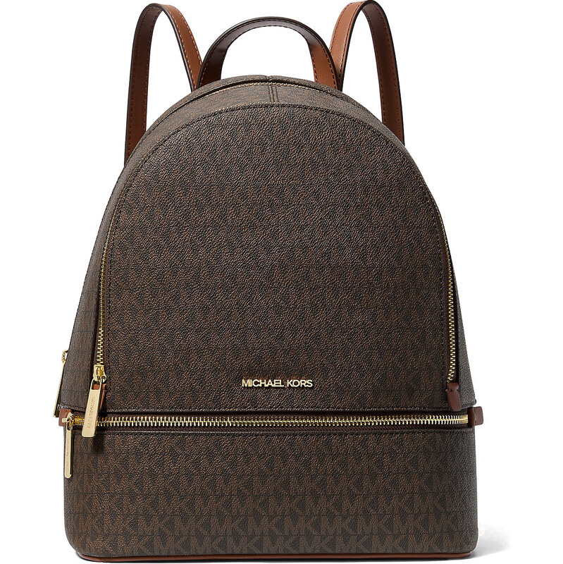Michael Kors Batoh Rhea Medium Signature Logo Backpack Brown 63717822