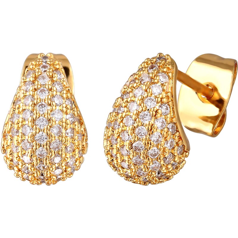 ELLI Náušnice zlatá / priehľadná 62661622