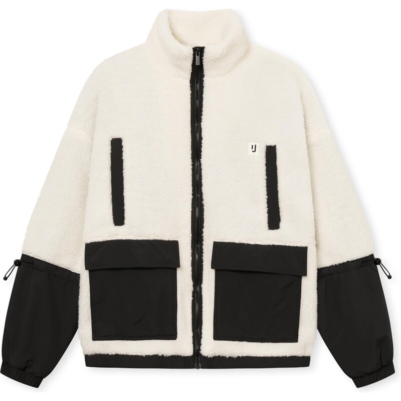 Johnny Urban Flisová bunda Carson krémová / čierna 63155749