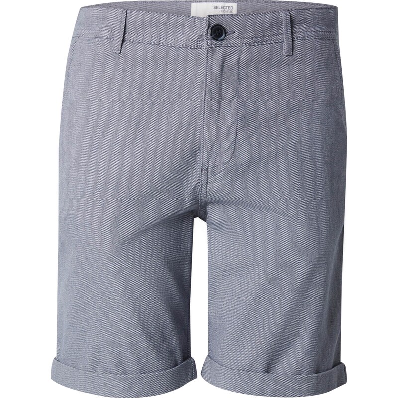 SELECTED Chino nohavice SLHLUTON dymovo modrá / šedobiela 62662848