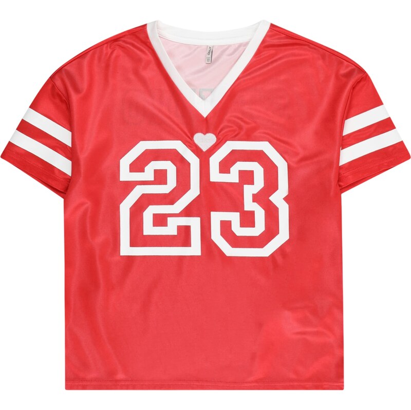 ONLY GIRLS Tričko KOGLULU krvavo červená / biela 62902572