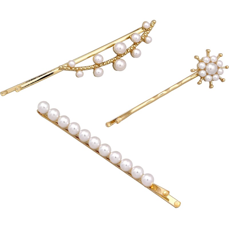 ELLI Bižutéria do vlasov zlatá / perlovo biela 62674207