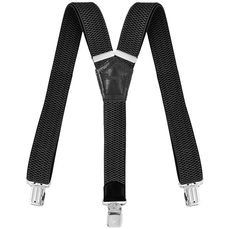 Traky na nohavice čierne šírka 4 cm + 3 oceľové klipy 16956642