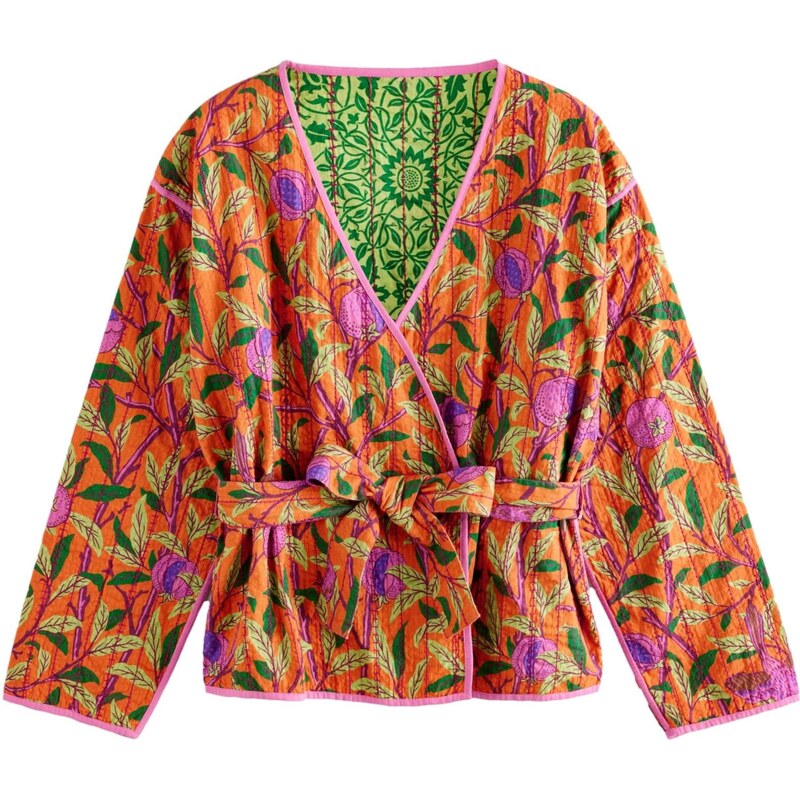 Next Kimono koňaková / zelená / fialová / tmavoružová 62879864