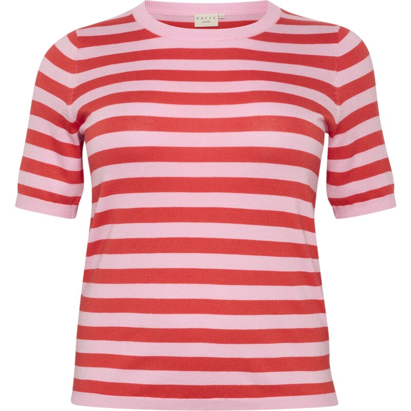 KAFFE CURVE Sveter Malia ružová / červená 62662146