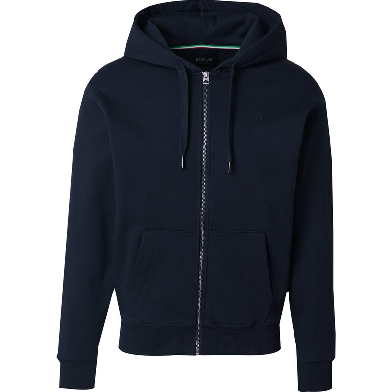 REPLAY Tepláková bunda námornícka modrá 66037131