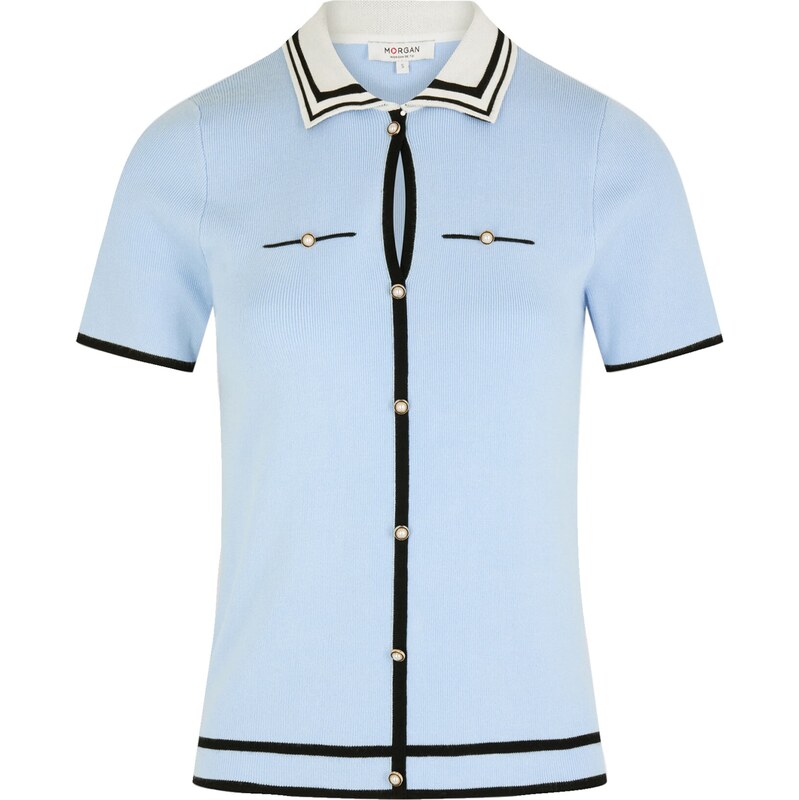 Morgan Sveter svetlomodrá / čierna / šedobiela 63324890