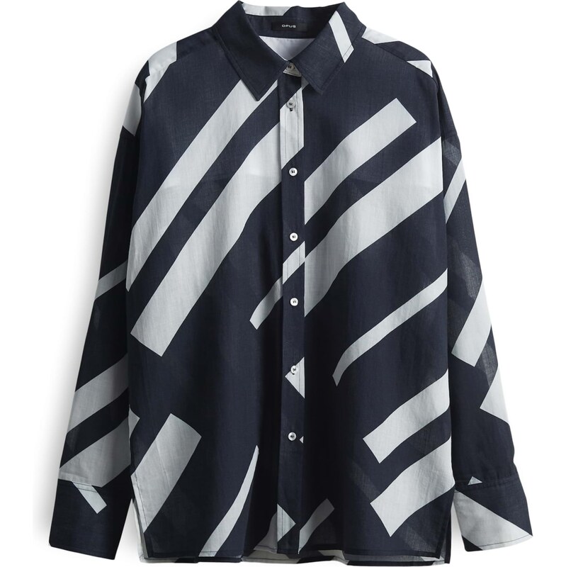 OPUS Blúzka Fenlo tmavomodrá / biela 63161415
