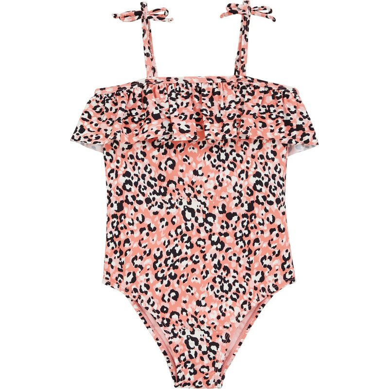 WE Fashion Jednodielne plavky koralová / čierna / biela 62663412