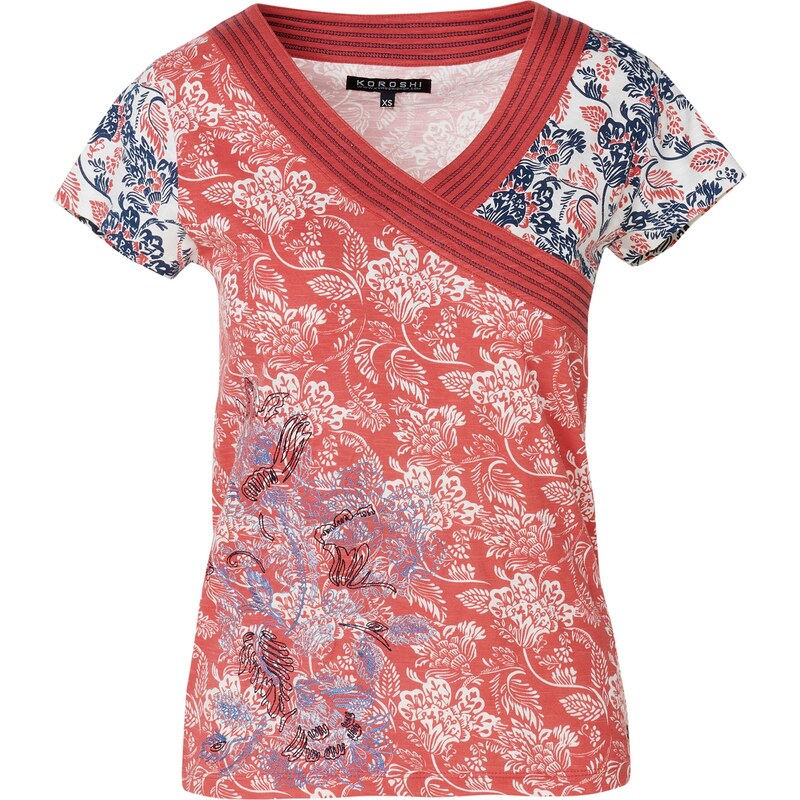 KOROSHI Tričko tmelová / námornícka modrá / brusnicová / čierna 63155760