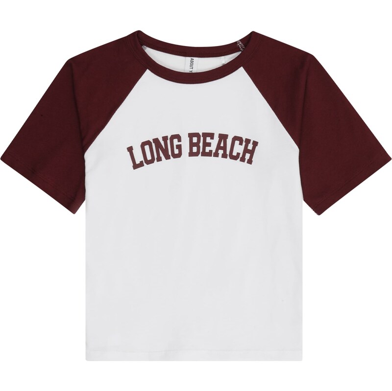 ABOUT YOU Tričko Frieda bordová / biela 63162199