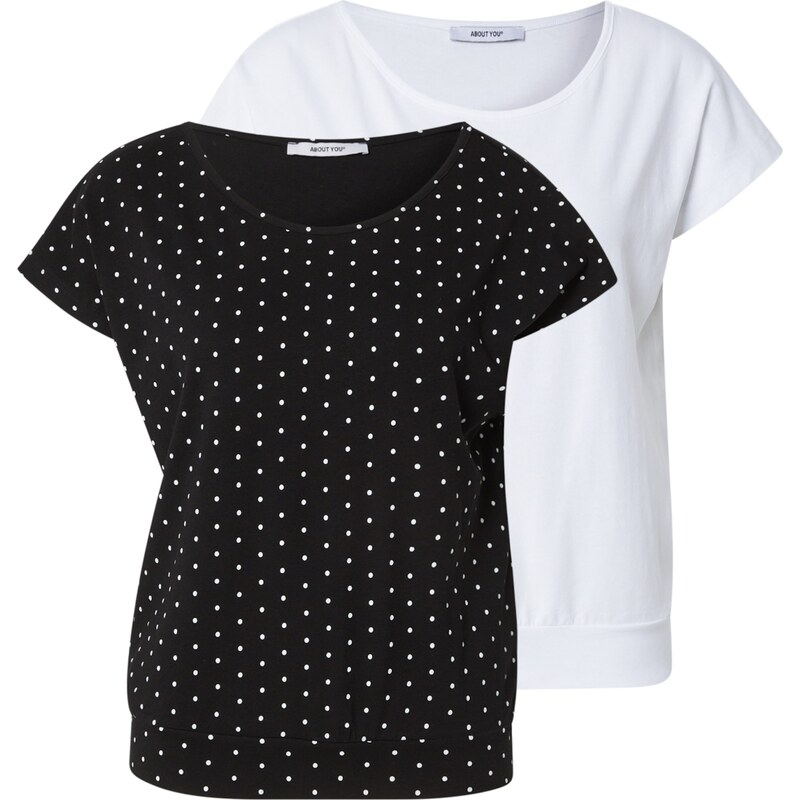 ABOUT YOU Tričko Celina čierna / biela 63162188