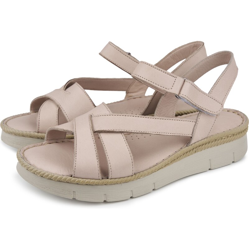 Vlnka Dámske kožené sandále Apolena sivá veľkosti obuvi - dospelí 38 64285431