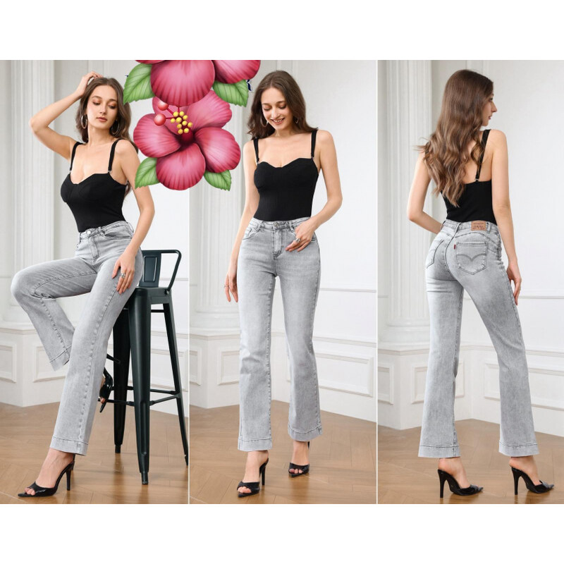 E-shop Katrins Fashion Trendové široké dámske Rifle