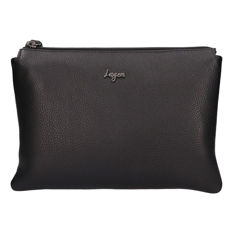Lagen Dámska kožená crossbody kabelka LG213 black 66578167