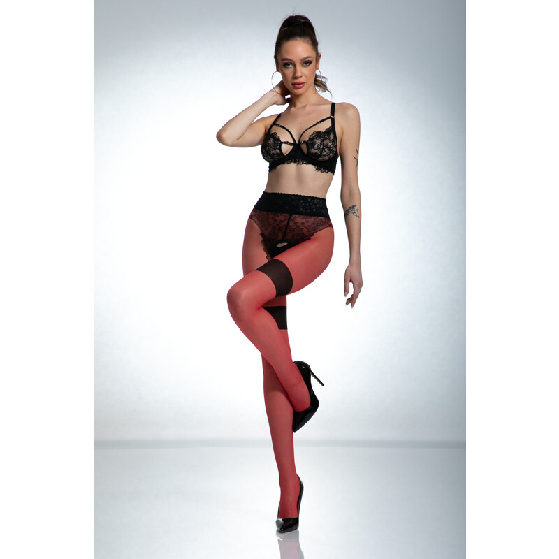 Rafinované crotchless erotické pančuchy DIVA 30 DEN Amour 67582020