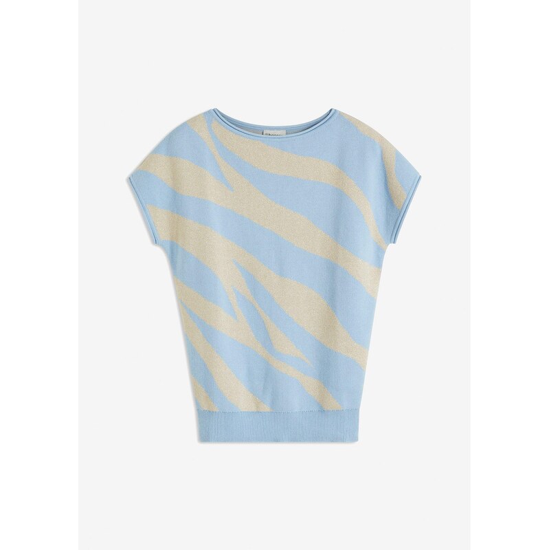 bonprix Pulóver s ligotavým vláknom, farba modrá 62679620