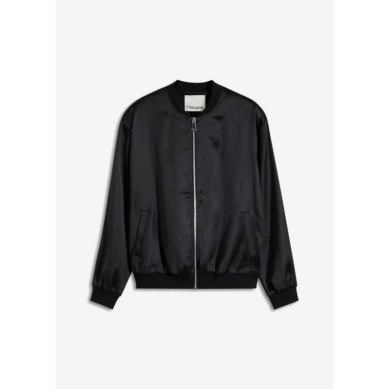 bonprix Saténový bluzón, farba čierna 62679623