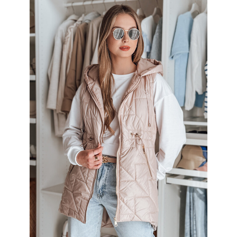 BASIC Svetloružová dámska prešívaná vesta OLINVIA Dstreet TY4885 62679797