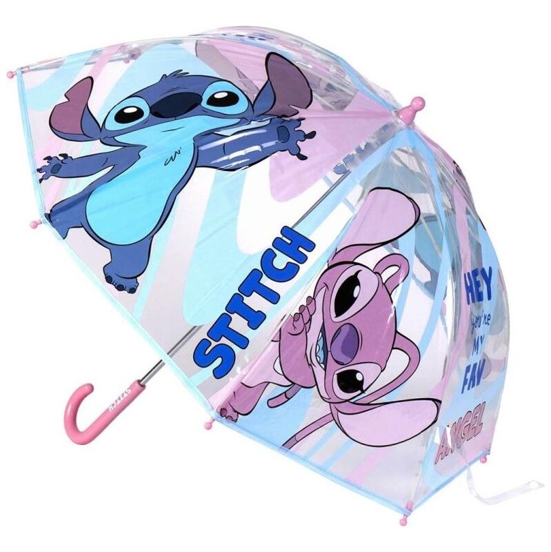 Detský dáždnik s ružovou rukoväťou Lilo and Stitch 65151631