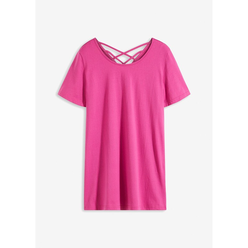 bonprix Nočná košeľa s výstrihom na chrbáte, farba ružová 62741390