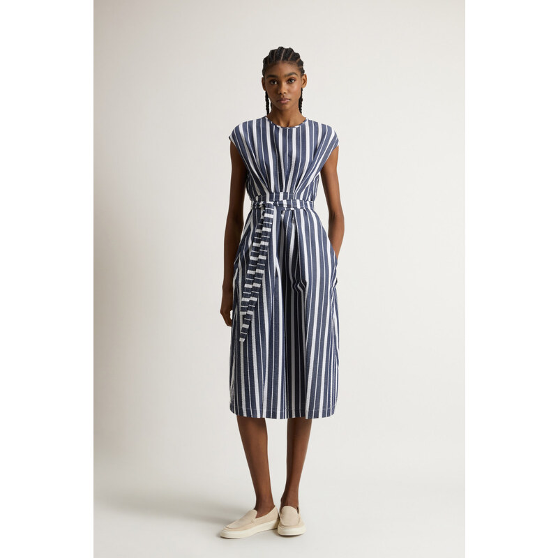 ŠATY WOOLRICH STRIPED COTTON BELTED DRESS 62684732
