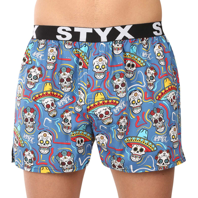 Pánske trenírky Styx art športová guma lebky (B1856) 62691631