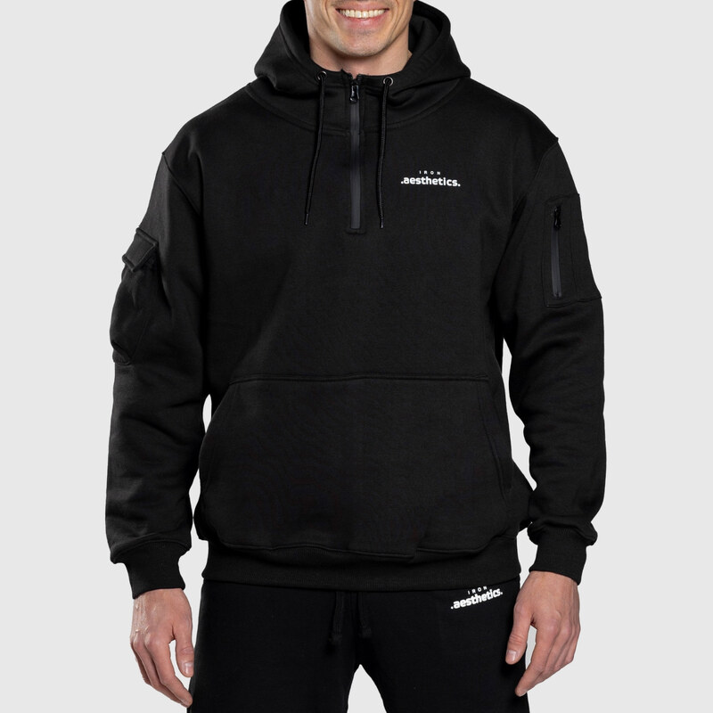 Oversized mikina so zipsom Iron Aesthetics Loaded, čierna 62573548