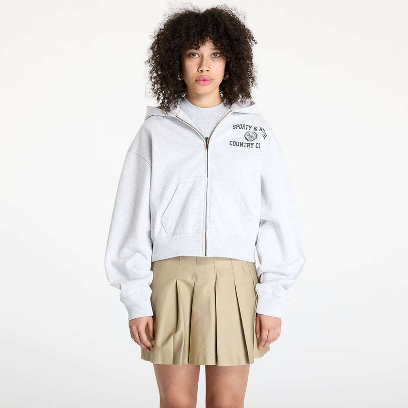 Mikina Sporty & Rich Varsity Crest Cropped Zip Hoodie Heather Gray XL 62701071