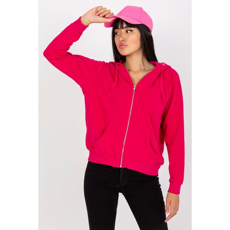 MladaModa Mikina so zipsom a kapucňou model 00202 fuksiová 62701925
