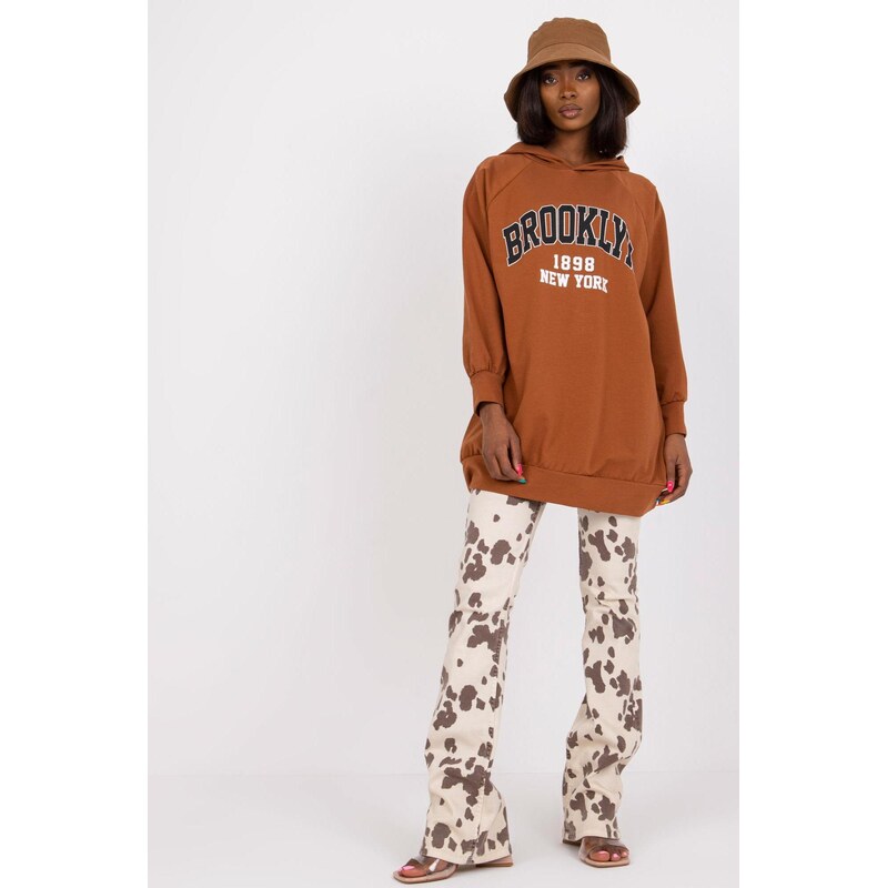 MladaModa Mikina s kapucňou Roxane farba camel 62701966