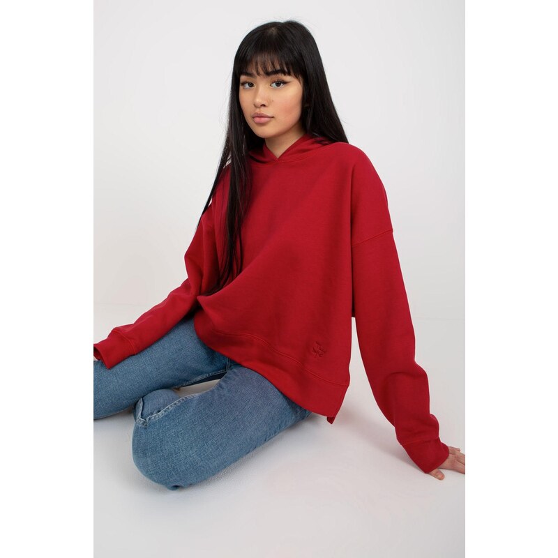 MladaModa Mikina s kapucňou model 200211 červená