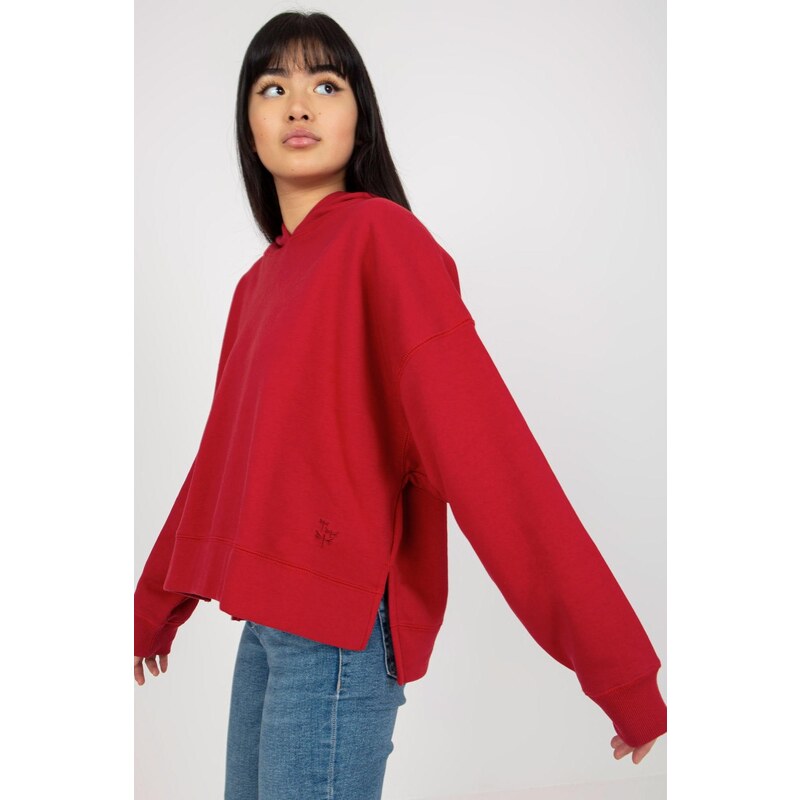 MladaModa Mikina s kapucňou model 200211 červená