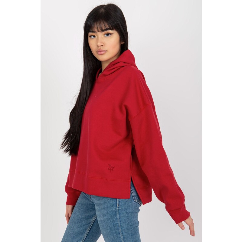 MladaModa Mikina s kapucňou model 200211 červená