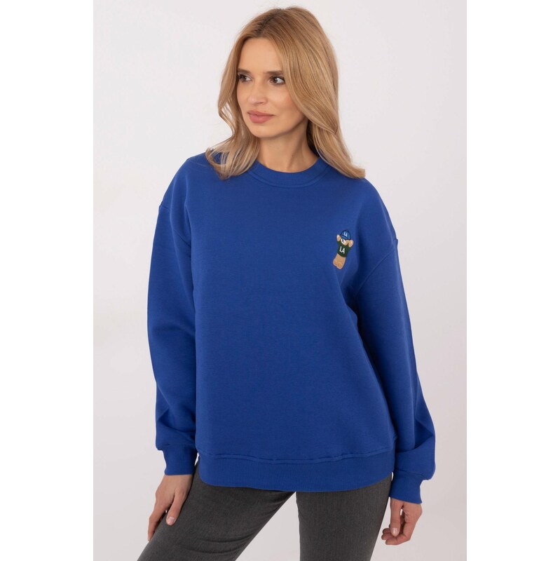 MladaModa Mikina s nášivkou model 28319 kráľovská modrá 62702001