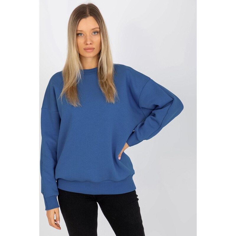 MladaModa Oversize mikina bez kapucne model 36080 kráľovská modrá 62702446