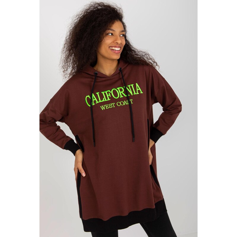 MladaModa Predĺžená mikina s kapucňou a dlhými rozparkami model 32770 62701976