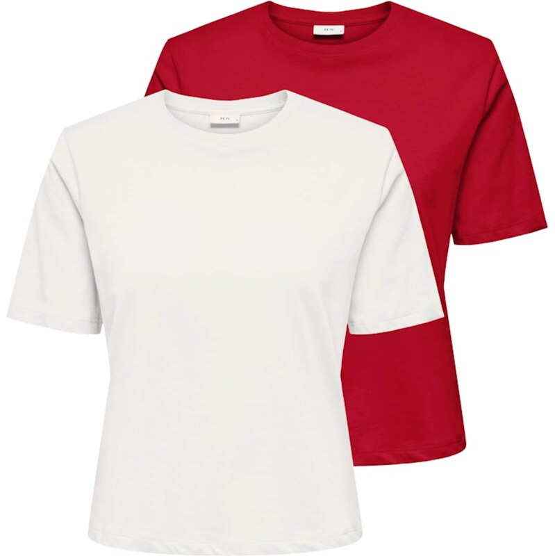 JDY Tričko JDYREX čerešňová / biela 62804228