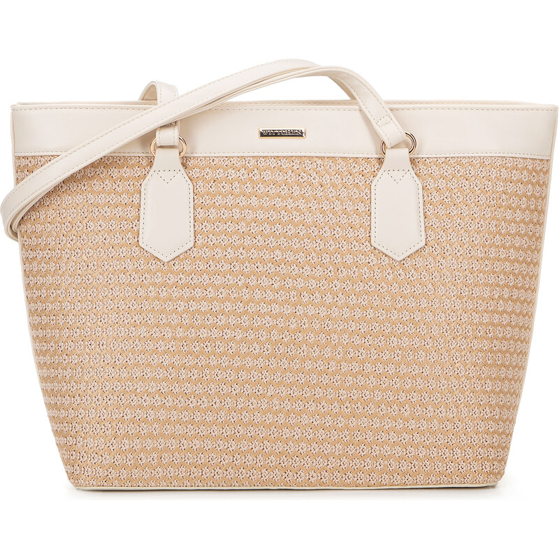 Wittchen Shopperka z ekokože a výpletu béžovo-krémová 100-4Y-408-90 66066394