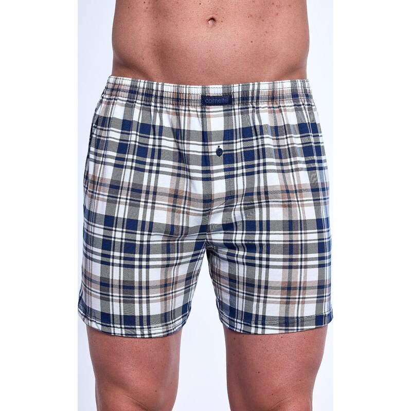 Bielo-modré pánske kárované trenírky Cornette Comfort 002/319 S-2XL 65151644