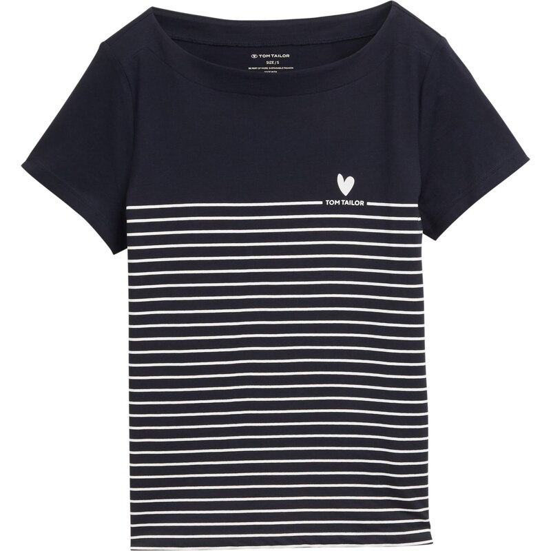 TOM TAILOR Tričko tmavomodrá / biela 62729941