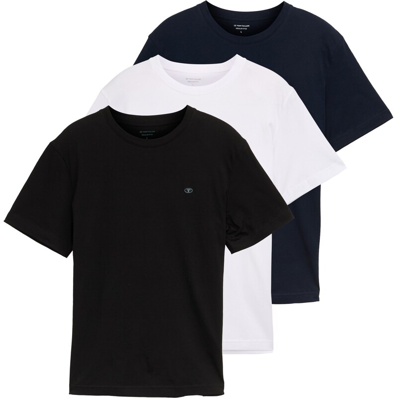 TOM TAILOR Tričko námornícka modrá / čierna / biela 62730201
