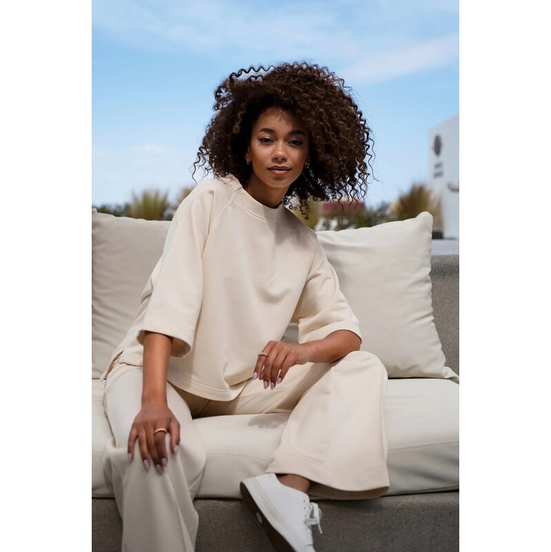 Mosquito Dámska mikina s krátkym rukávom Melgo Vanilla vanilková, 62842789